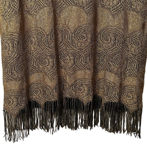 SL Fashions Vintage Flapper Dress Gold Black Fringe‎ Size 16W #696070 - Picture 3 of 9